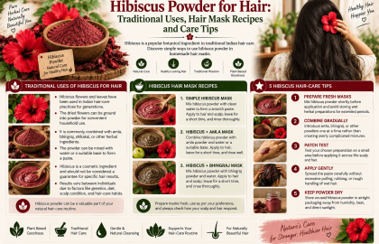 Hibiscus Powder for Hair: Traditional Uses, Hair Mask Recipes and Care Tips